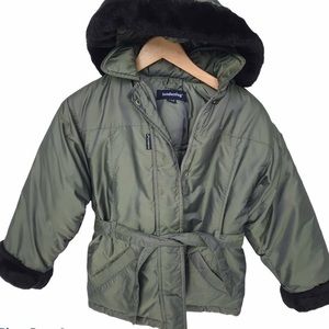London Fog Winter Snow Puffer Fur Jacket Size 7-8